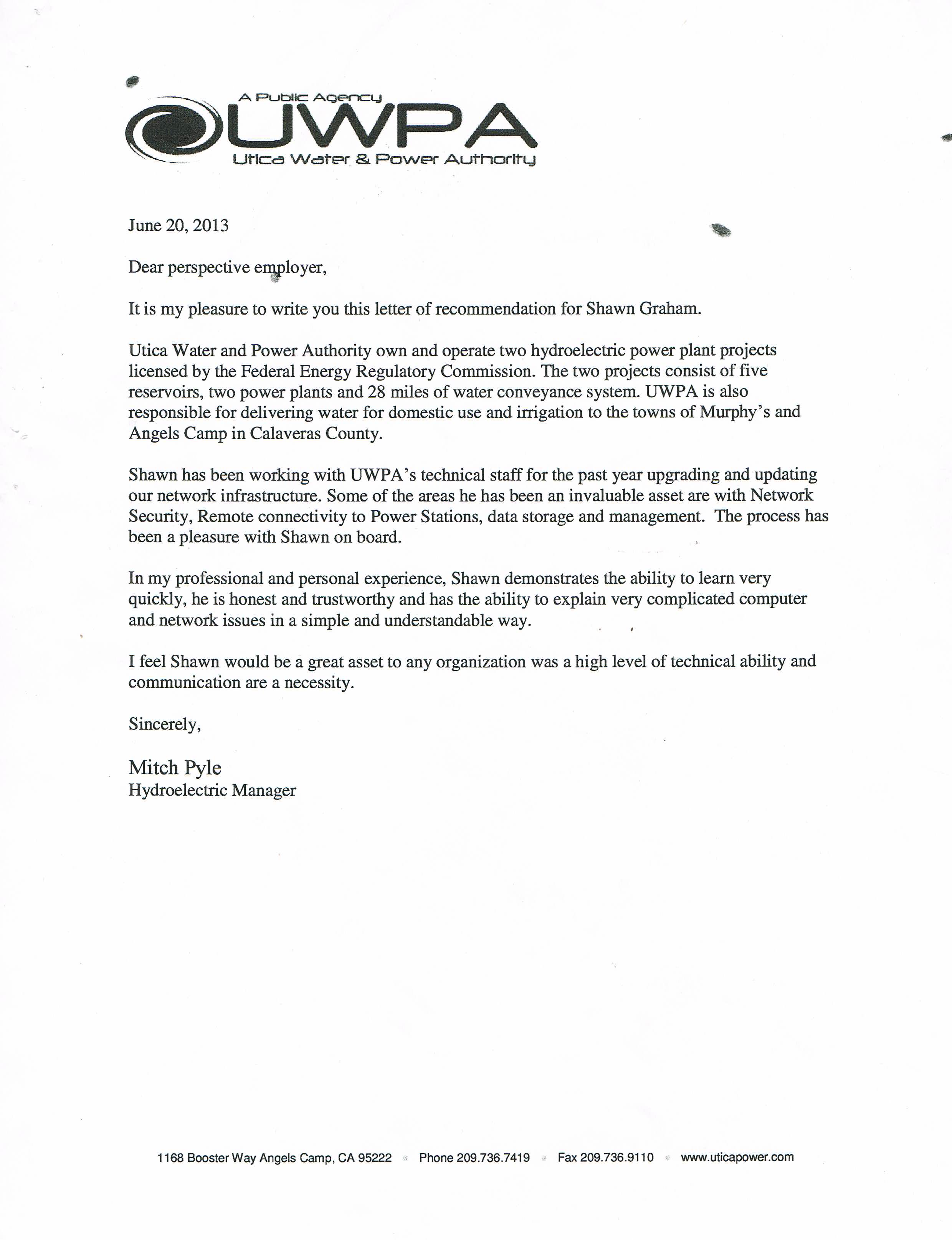 UWPA Letter